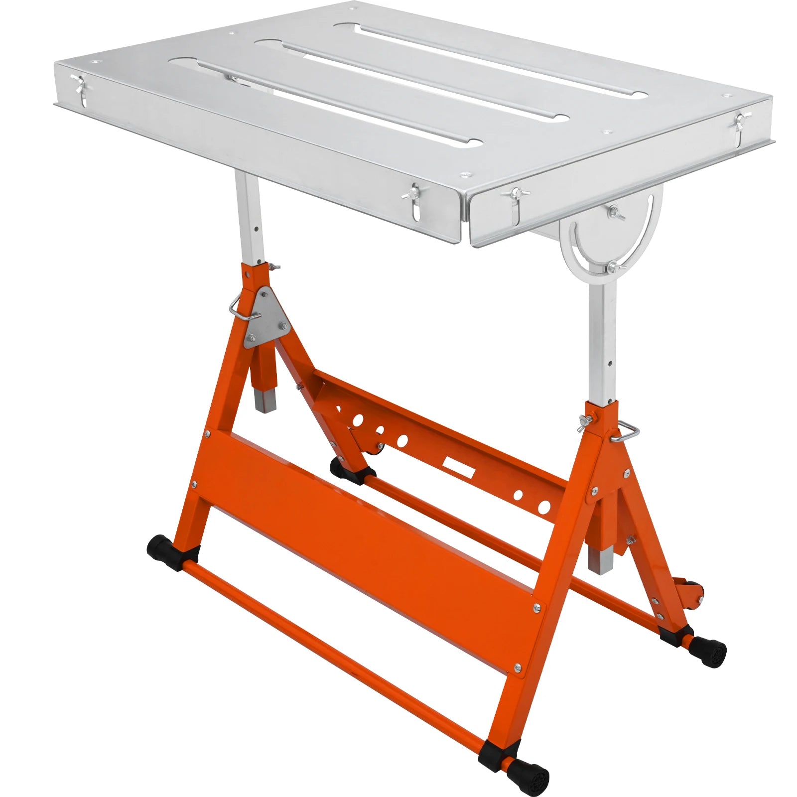 SucceBuy 18/20/24 Inch Foldable Welding Table Steel Table Top Auxiliary Welding Tool Flexible Height Portable Workbench for Work