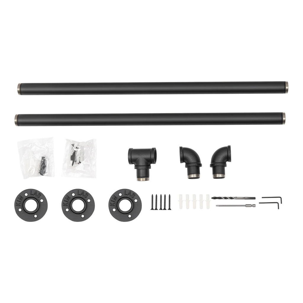 5ft/6.6ft Staircase Handrail Stepladder Stair Railing Wall-mounted Loft Pipe 2 Sections For Indoor And Outdoor