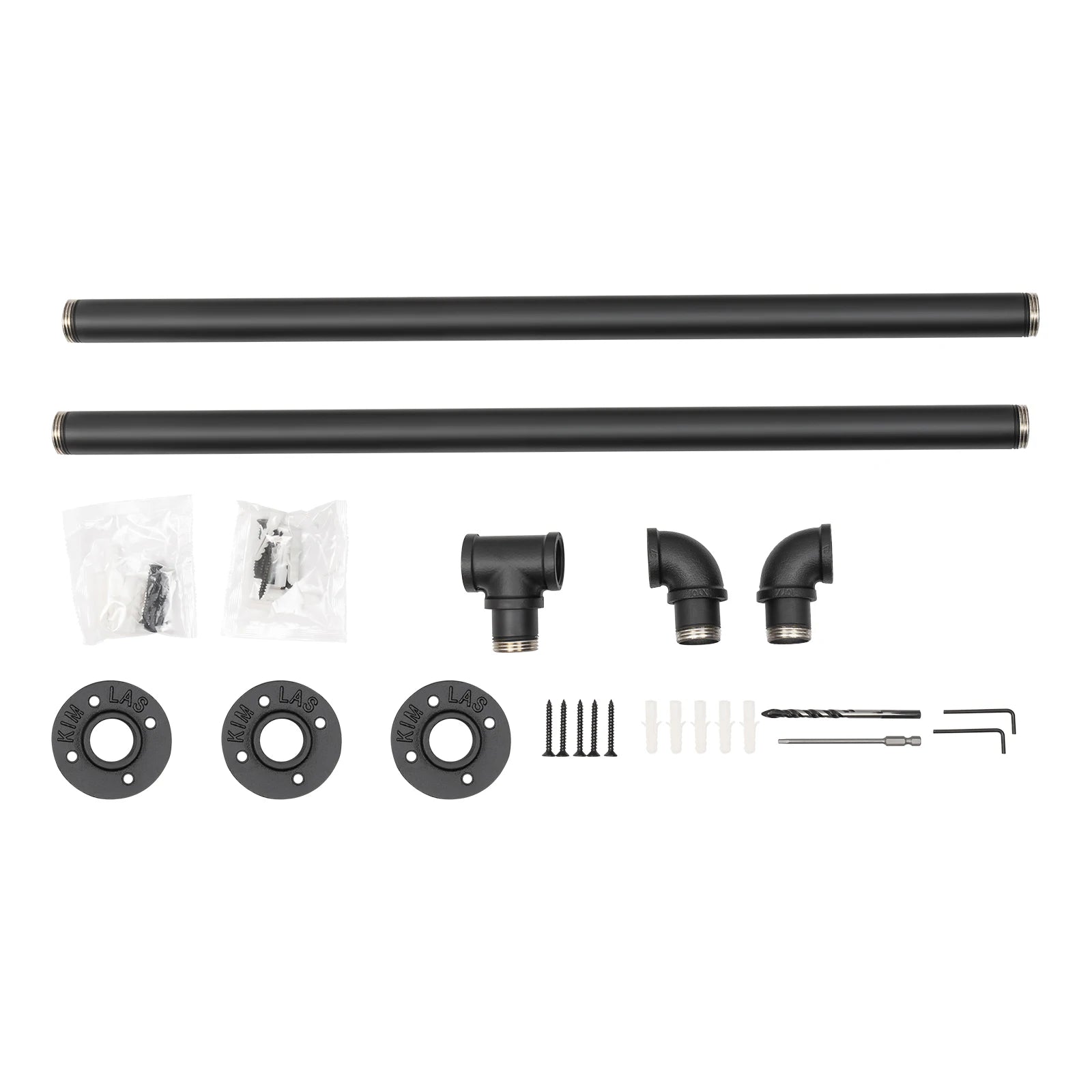 5ft/6.6ft Staircase Handrail Stepladder Stair Railing Wall-mounted Loft Pipe 2 Sections For Indoor And Outdoor