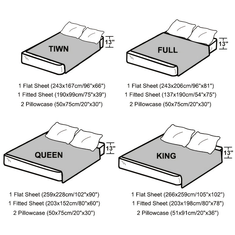 Luxe Satin Finish 4-Piece Sheet Set – Fitted, Flat & 2 Pillowcases