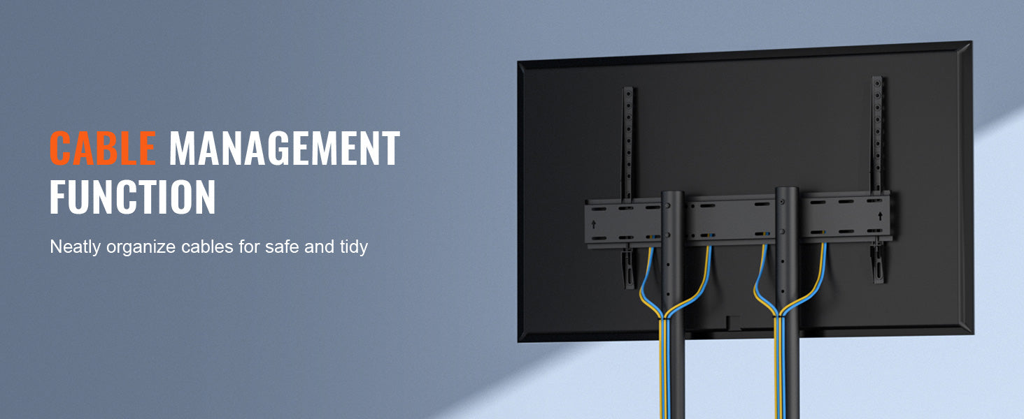 SucceBuy Mobile TV Stand Height Adjustable TV Stand w/ Wheels Double Tray for Audio-Visual Devices Rolling TV Stand for Bedroom