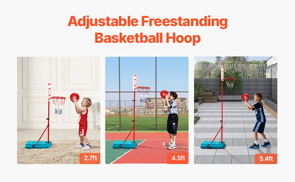 SucceBuy Toddler Adjustable Basketball Hoop 104-190CM Rack for Kids Outdoor Indoor Ball Sport Backboard Rim Shoot Children Toys